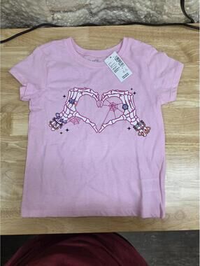 The Children’s Place Girls All Holidays Skeleton Heart Tee Short Sleeve XS